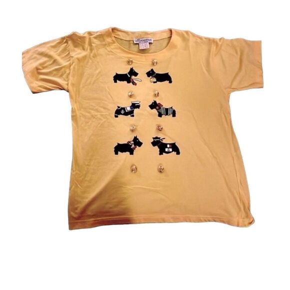 2/20’Mouradian Vintage One of a Kind Scottish Terrier French Tee Shirt RARE - Picture 1 of 11